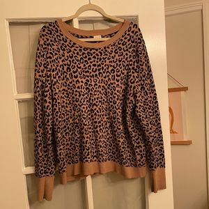 Leopard print oversized sweater